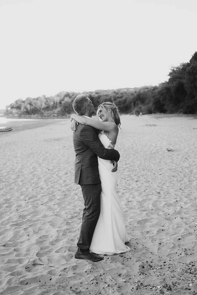 Coastal ceremony: Isle of Wight harbour and yacht club backdrop